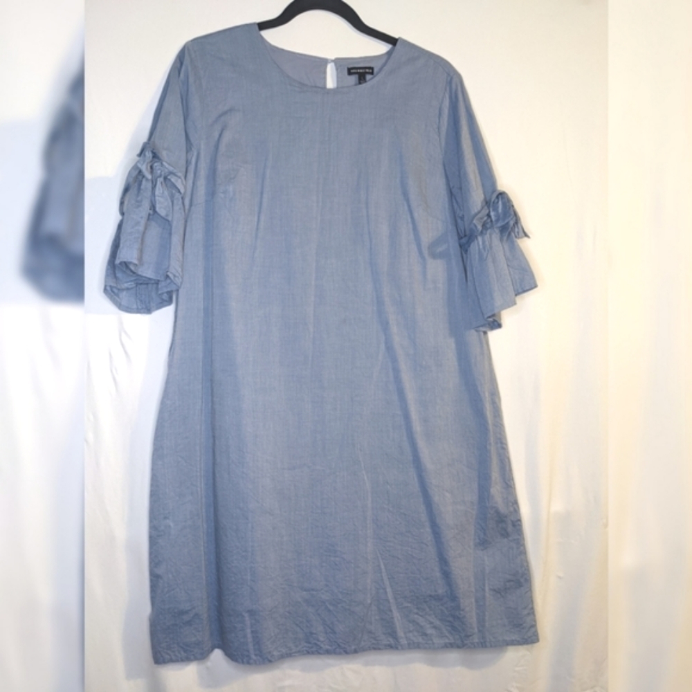 Chambray Colored Summer Shift Mini Dress